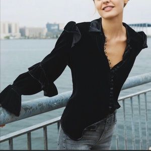 FRAME Velvet Blouse